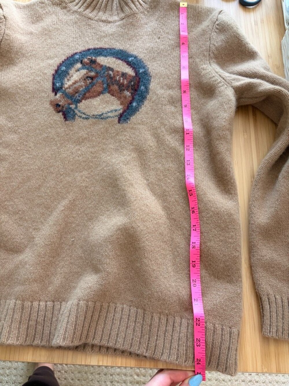 Vintage Ralph Lauren Lambswool Equestrian Horse Sweater sizeL - Picture 7 of 8